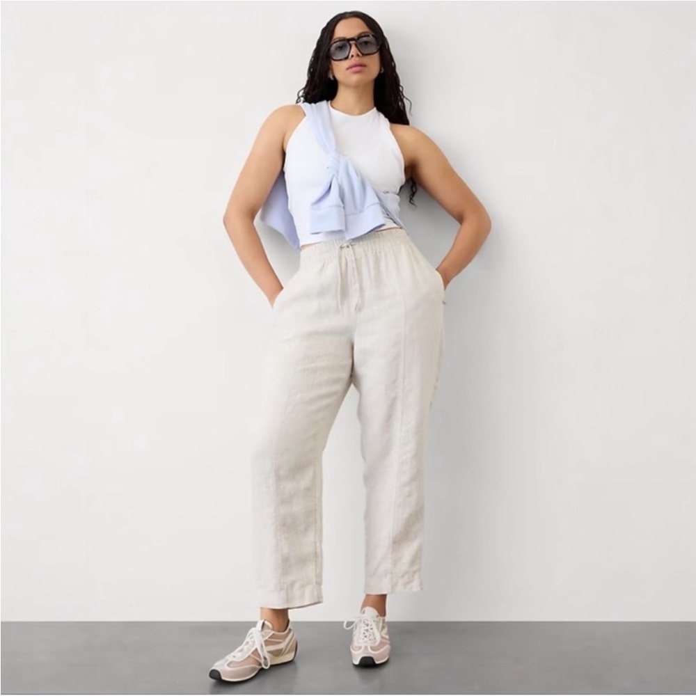 Athleta RETREAT LINEN HIGH‎ RISE ANKLE PANT NWT Small - Picture 4 of 7
